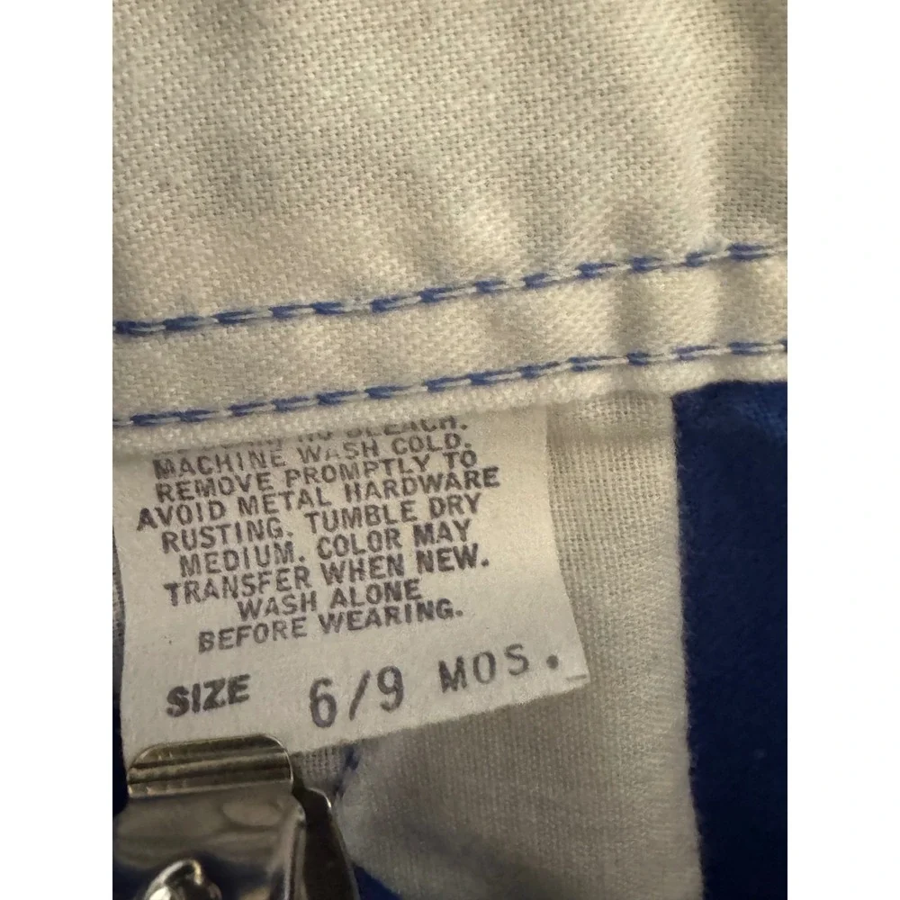 Vintage OshKosh Bgosh Blue Cotton Vestbak Shortalls Made in USA 6-9 Months
